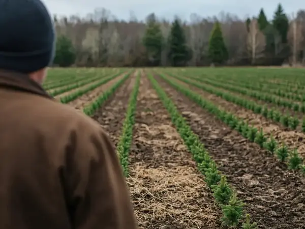 Planting a Christmas Tree Seedling Row in McHenry County, Step by Step
