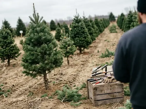Shearing a Young Christmas Tree Through an Illinois Growing Season