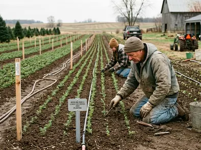 Seedling row